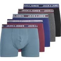 Jack & Jones Boxershorts 'JACOLIVER' safir / gråmelerad / burgunder / svart
