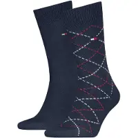 Tommy Hilfiger 2 Pack Argyle Flag Embroidery Socks