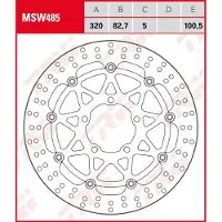 TRW Bromsskiva med typgodkännande MSW485,GENOMG.320MM,FLYT