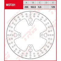 TRW Bromsskiva, bak MST221,GENOM.255MM,FESTST
