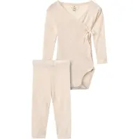 Copenhagen Colors Set - Leggings/Omlottbody l/ä - Ull - Cream - - 62 - Body L/Ä