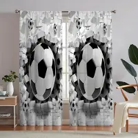 Yiran Furniture Eld Basketboll Fotboll Spaorts Pojke Fönstergardiner Persienner För Barn Sovrum Vardagsrum Badrum Kicthen Dörr Heminredning 2st W50 X H130(CM)X2&Grommet Top