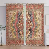 Yiran Furniture 2 st Boho Hippie Fönstergardiner - Livets Träd Rumsdekor för Sovrum, Vardagsrum, Sovsal - Mjuk och Stilfull Heminredning W50 X H130(CM)X2&Grommet Top
