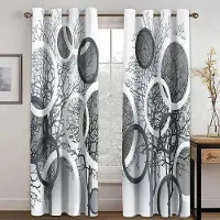 Yiran Furniture Gratis frakt Enkel ringform Modern 2-delad mörkläggande fönstergardin för vardagsrum sovrum heminredning draperier 100W160H(CM)40x63in&Grommet Top