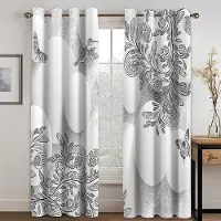 Yiran Furniture Lyxiga 3D-gardiner med rosmotiv, ett set med två paneler, mörkläggningsgardiner för sovrum och vardagsrum heminredning. 50W60H(CM)X2PCS&Rod Pocket