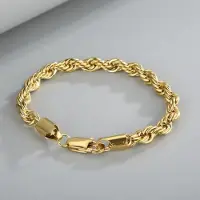YIRAN Jewelry rea Fina 18k Guld Sterling 4MM Kedjearmband för Män Berlock Kvinna Dam Pojke Bröllopsfest 20cm 8in