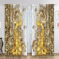 Yiran Furniture Spiralillusion Modern Lyx Kvinna Flicka Ljusfiltrerande Draperier Blomdekor 2 Paneler Tunna Gardiner För Sovrum Vardagsrum 50W60H(CM)X2&Grommet Top