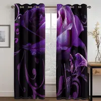 Yiran Furniture Lyxiga 3D-gardiner med rosmotiv, ett set med två paneler, mörkläggningsgardiner för sovrum och vardagsrum heminredning. 50W60H(CM)X2PCS&Grommet Top