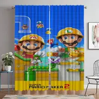 Yiran Furniture Partition Marios Shades Mörkläggningsgardiner för Vardagsrumsgardin Heminredningsgardiner 2 Delar Tyll för Sovrum Kök W74xH114cmx2pcs-CL