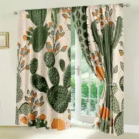 Yiran Furniture 2 st Tropisk Växt Kaktus Gardiner Lövverk Mönster Botaniskt Tryckt Gardin Stångficka Fönsterbehandling För Vardagsrum Kök 2x50W100H(CM)&Grommet Top