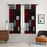 Yiran Furniture 2 st, Modern minimalistisk stil Vardagsrumsgardin Geometriskt svartvitt mönster Tryckt gardin För Sovrum Kök Persienner 100W130H(CM)40x51in&Grommet Top