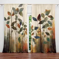 Yiran Furniture 2 st Balkong Landskapsstil Tryckt Gardin För Heminredning Stångficka Fönsterbehandling För Sovrum Kontor Kök Vardagsrum 2x50W130H(CM)&hook