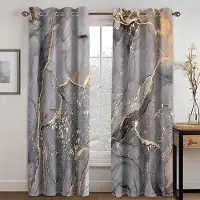 Yiran Furniture 2 paneler Marmorgardiner Rosa Guld Grå Gardiner för Lyxigt Sovrum Vardagsrum Kök Fönsterblinds Draperi cortina Stångficka 2x50W100H(CM)&hook