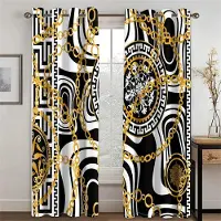 Yiran Furniture Billigt Modernt Lyxmärke Svart Guld 2 Delar Polyester Mörkläggande Skuggande Fönstergardin för Vardagsrum Sovrum Heminredning Krok W50H130(CM)x2&Hook white