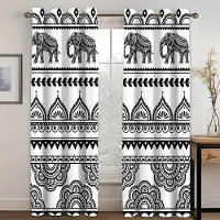 Yiran Furniture 2 st Boho-gardiner, Bohemiskt hippie-konsttema Fönsterdraperier med Mandala Djur Elefantmönster Gardin för Sovrum Vardagsrum W65X60H(cm)X2Pcs&Grommet Top