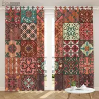 Yiran Furniture 2 Gardiner Exotiska Bohemiska Gardiner Kreativ Personlighet Abstrakt Gardin Impressionistiskt Mönster Klassiskt Vardagsrum Sovrum Skugga 100W130H(CM)40x51in&rod pocket