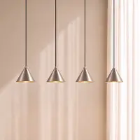 LUCANDE Hänglampa Rhodes , dimbar, Aluminium / grå / zink, Vardagsrum / matsal, Metall, Modern, Pendellampa