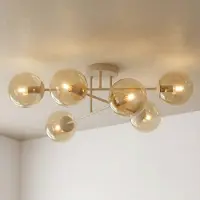 Emibig Taklampa ROMA LIGHTING, dimbar, Creme / bärnsten, Vardagsrum / matsal, Glas, Modern, Taklampa