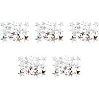 3D Sticker, 100 x Star Art Mirror Wall Sticker Surface Decal Home Room DIY Art Decor (Silver)