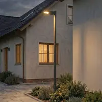 Arcchio LED-utomhuslampa Nefarius, 250 cm, mörkgrå, IP65 Nefarius, Aluminium / grå / zink, Metall, Modern