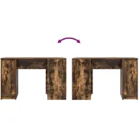 vidaXL Skrivbord rökt ek 120x42x76 cm konstruerat trä
