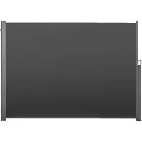 Vevor Utfällbar Sidomarkis, 180 x 300 cm Utfällbar Sidoskärm för Terrass med 180 g/m² Polyestertyg, Vattentät Solskydd Utomhus Avskärmning Rumsavdelare för Trädgård, Balkong, Pooler, Däck, Grå