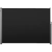 Vevor Utfällbar Sidomarkis, 180x300 cm Utfällbar Sidoskärm för Terrass med 180 g/m² Polyestertyg, Vattentät Solskydd Utomhus Avskärmning Rumsavdelare för Trädgård, Balkong, Pooler, Däck, Svart