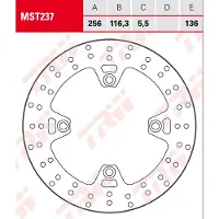 TRW Bromsskiva, bak BAK MST237 D: 256, fast