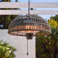 LUCANDE Calenza hängande terrassvärmare, svart, Ø 50 cm, 1 500 W, aluminium – , Calenza, Svart, Metall, Modern