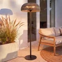 LUCANDE Calenza golvterrassvärmare, svart, 200 cm, 3 lägen, IP44 – , Calenza, Svart, Metall, Modern