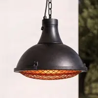 LUCANDE Ormio hängande terrassvärmare, svart, Ø 43 cm, IP44 – , Ormio, Svart, Aluminium, Modern