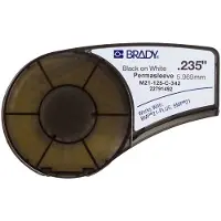 Brady M21-125-C-342 krympslang | svart text - vit tejp | 6mm x 2,1 m (original)