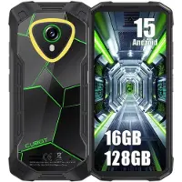Cubot Mini tålig smartphone KingKong Mini 4, 6GB(+10 GB) RAM 128GB ROM, Dubbla SIM, 4,7 48MP 4700mAh IP68 Vattentät 6GB+128GB grön/svart