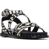 Carmela för kvinnor. 16239308-CEBRA Sandaler i skinn 162393 svart (36), Hud, Karta, Spänne, Casual