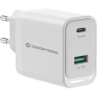 Conceptronic Quick Charge 3.0 Pd Pps Usb-a-och Usb-c-väggladdare