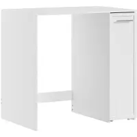 SoBuy Tvättmaskinsskåp Vit med låda och hjul 90x60x88 cm