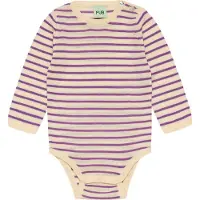 FUB Body l/ä - Ull - Creme/Violet - - 1 år (80) - Body L/Ä