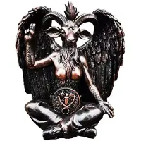 Exogio Satan Goat Baphomet Statue Hanging Knocker Plate Wall Decor Ornaments Sculpture for Home Decoration