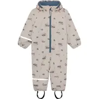 CeLaVi Regnoverall m. Fleece - PU - Nacreous Clouds m. Bilar - - 110 - Regnoverall