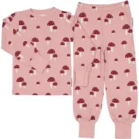 Geggamoja Pyjamas Tvådelad Bambu Pink Mushroom - 134/140