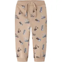Name It Mini Sweatpants - NmmVimo - AOP - Sesam/Grävmaskin - - 1½ år (86) - Sweatpants