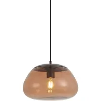 QAZQA Retro taklampa brun med brunt glas - Giselle