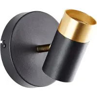 Brilliant Wandspot 12,5cm G03410/86 Väggbelysning GU10 LED Svart/sand, Guld (matt)
