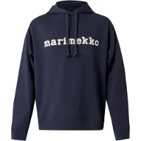 Marimekko Sweatshirt 'SKRIPTI' mörkblå / vit