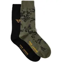 PME Legend Sockor '2-pack socks with allover print' grön
