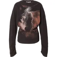Weekday T-shirt 'Georgina' brun / grå / svart