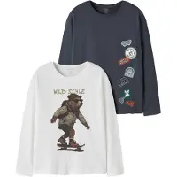 Name it T-shirt 'NKMVAGNO' marinblå / brun / orange / vit
