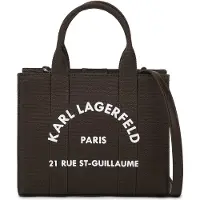 Karl Lagerfeld Handväska 'Rue St-Guillaume' mörkbrun / off-white