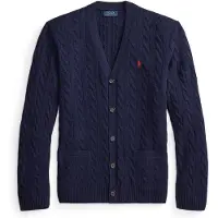 Ralph Lauren för män. 710B22611002 Marinblå cardigan i ull och kashmir (M), Casual, Marino