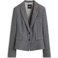 BOSS Slim-fit blazer in melange flannel
